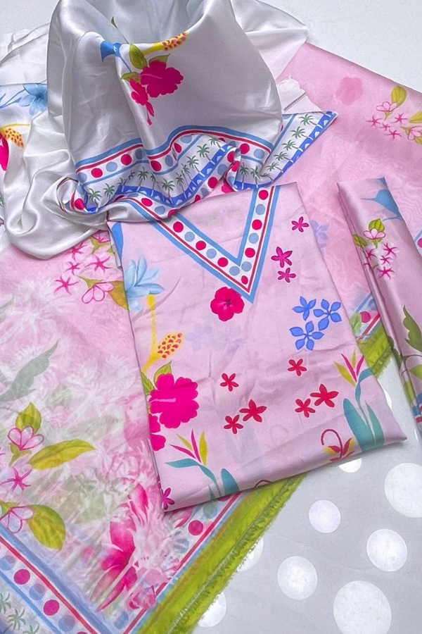 Tie N Die Digital Printed Silk 3 Piece Suit (04)