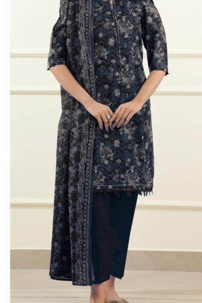Bana Doria Printed Lawn 3pc with Embroidered Patches Bana Doria Printed Lawn 3pc with Embroidered Patches