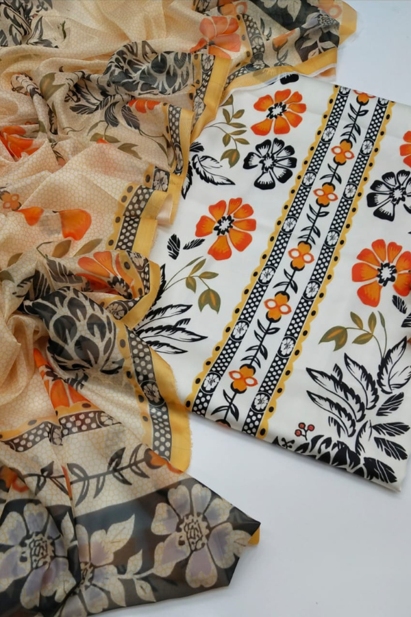 Tie N Die Digital Printed Silk 3 Piece Suit (07)