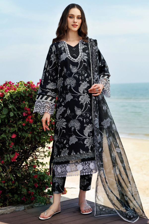 Farasha-Embroidery 3pc Lawn Dress