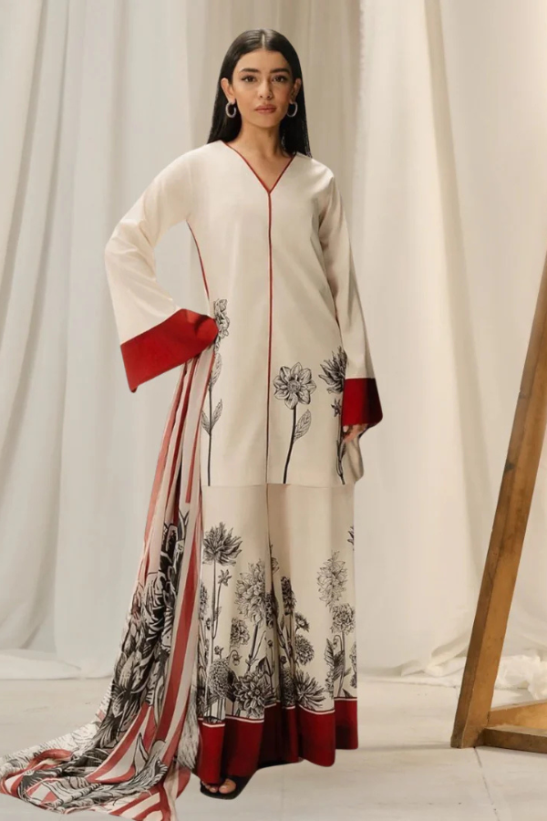 Tie N Die Digital Printed Silk 3 Piece Suit (03)