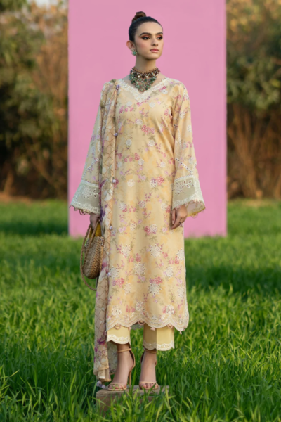 Afrozeh-Luxury Lawn 3pc + Embroidery Patches