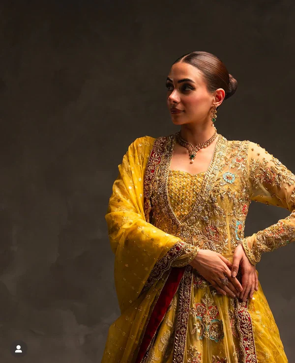Ahmad Sultan- Mustard Gold Luxury Bridal Lehenga