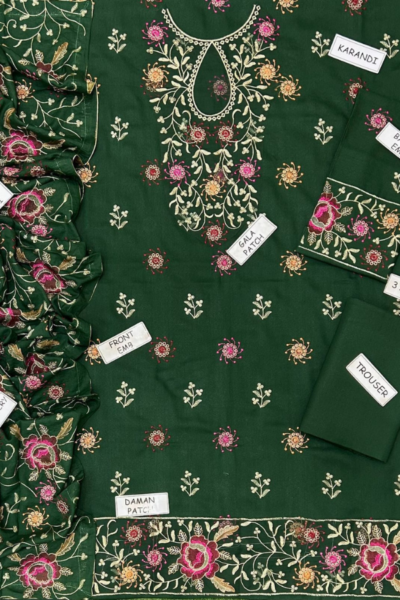 Bareeze- Embroidered 3pc Karandi Suit