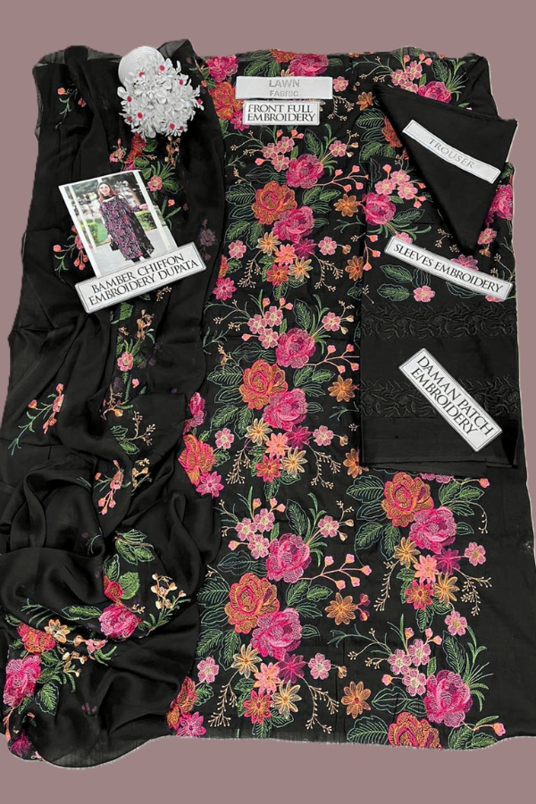 Bareeze Heavy Embroidered Lawn 3pc Dress