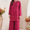 Baroque-Dhanak Unstitch Embroidered 3pc pink Dress
