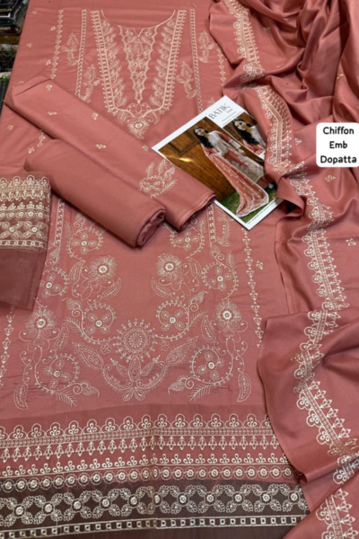 Batik - Lawn Embroidered 3pc with Chiffon Embroidered Dupatta