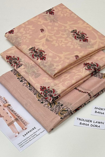 Digital Printed Bana Doria Lawn 3pc Dress (3) Digital Printed Bana Doria Lawn 3pc Dress