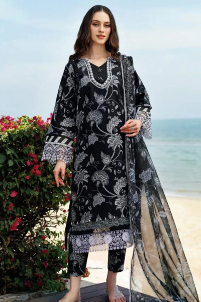 Digital Printed Bana Doria Lawn 3pc Dress (0012)
