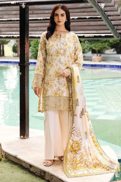 Digital Printed Bana Doria Lawn 3pc Dress (0013)
