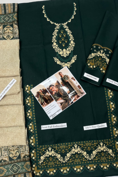 Izel - Embroidered Lawn 3pc with Voile Dobby Dupatta