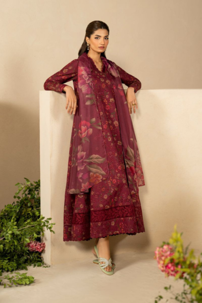 Iznik-Lawn Sequence Embroidered 3pc with Chiffon Dupatta