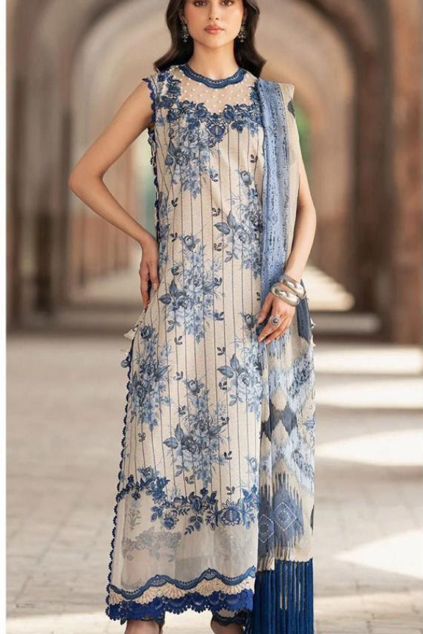 Khaddar Digital Printed with Heavy Embroidery Patches (068)