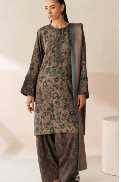 Khaddar Digital Printed with Heavy Embroidery Patches (061)