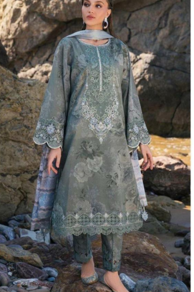 Khaddar Digital Printed with Heavy Embroidery Patches (064)