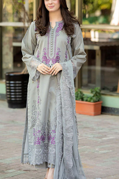 Libaas-Luxury Dhanak Embroidered 3pc Dress