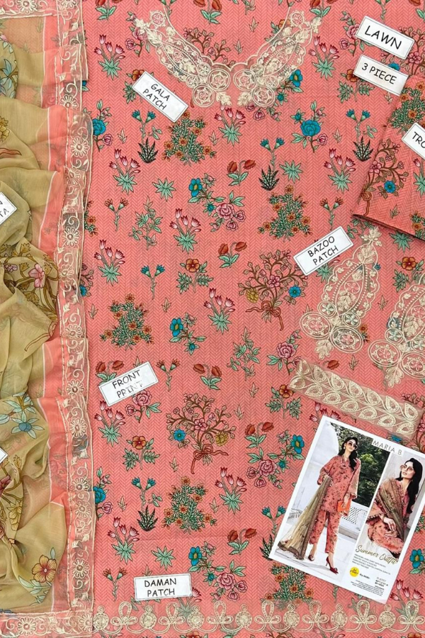 Maria B- Luxury Digital Printed Embroidered Lawn 3pc