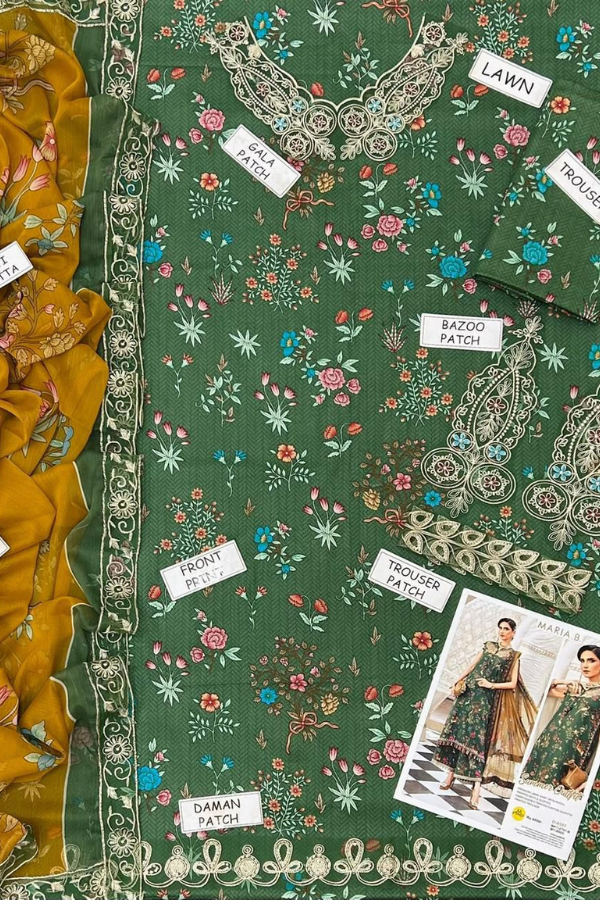 Maria B- Luxury Digital Printed Embroidered Lawn 3pc