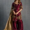 Sehrish Nadeem -Luxury Maroon Embroidered Partywear Dress