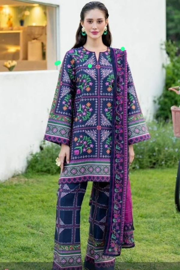 Tie N Die Digital Printed Silk 3 Piece Suit