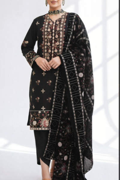 Bareeze- Karandi Embroidered 3pc Dress