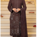 ana Doria Dhanak Heavy Embroidered 3PC Suit 
