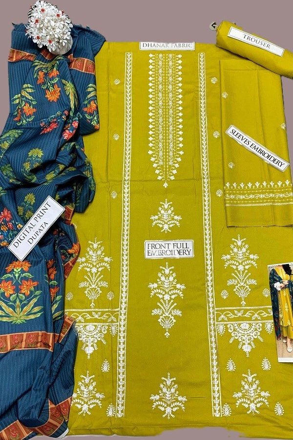 Urge-3pc Embroidered Dhanak winter Dress