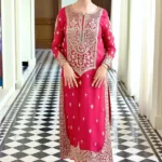 Waqar Asghar - Hot Pink Luxury Partywear Dress