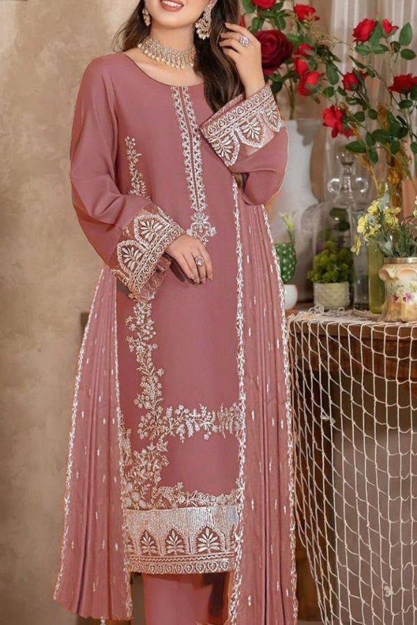 Zarqash-Dhanak Embroidered 3pc