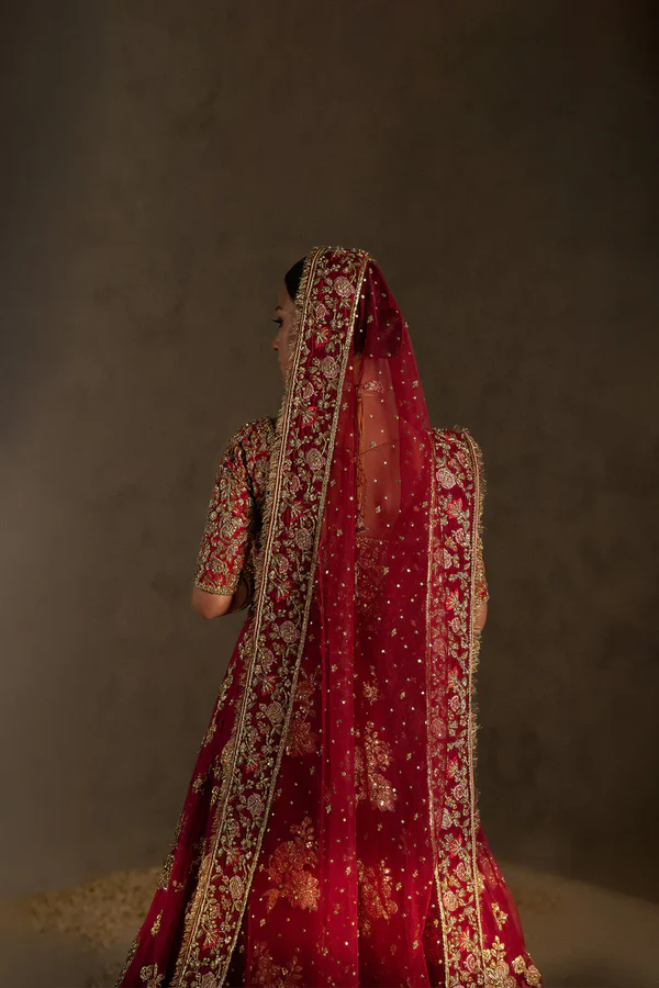 Zuria Dur- Luxury Bridal Lehenga with Heavy Gold Embroidery