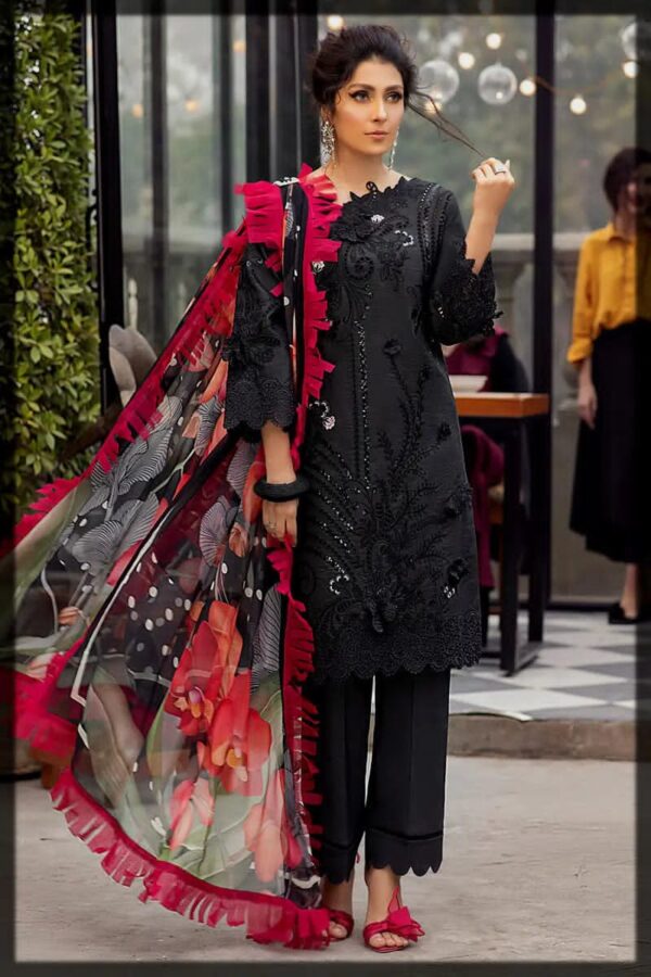 Mushq – Lawn Embroidered Black 3pc