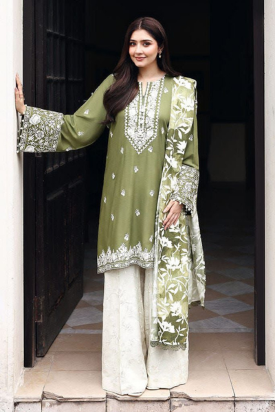 Cross Stitch-Lawn Embroiderd 3pc Dress with Chiffon Dupatta