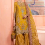 Maria B - Luxury Embroidered Mehndi Shahrara