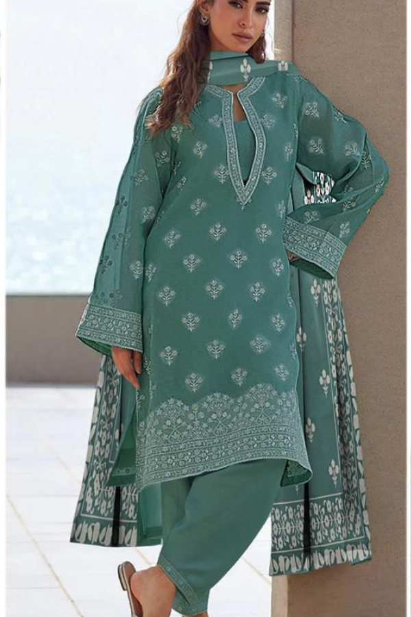 nak Embroidered 3pc Casual Dress