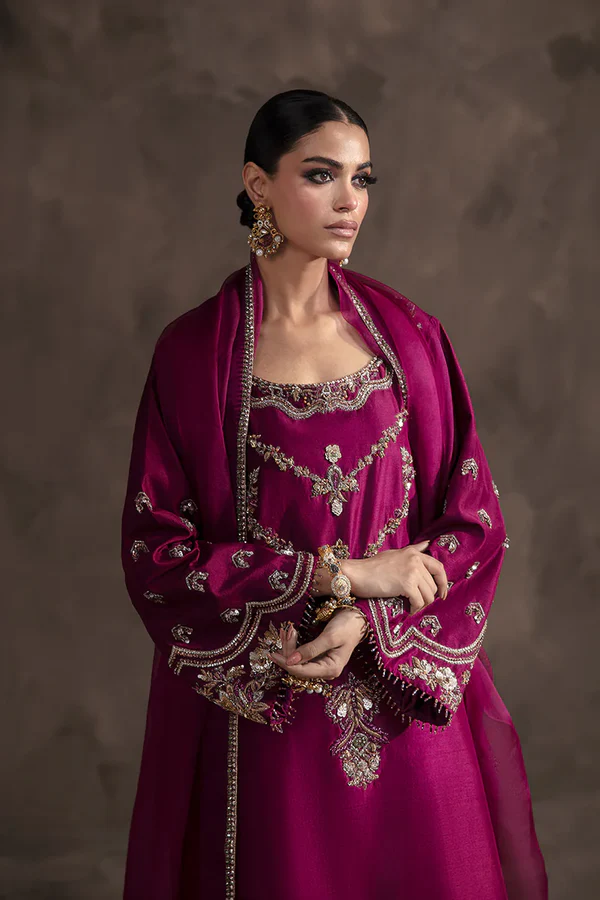 Abeera Usman - Irina Burgundy partywear 3pc Dress