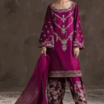 Abeera Usman - Irina Burgundy partywear 3pc Dress
