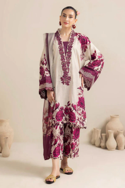 Adan Libas-Printed Lawn with Patches Printed Chiffon Dupatta