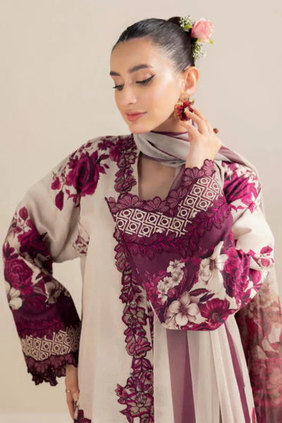 Adan Libas-Printed Lawn with Patches Printed Chiffon Dupatta