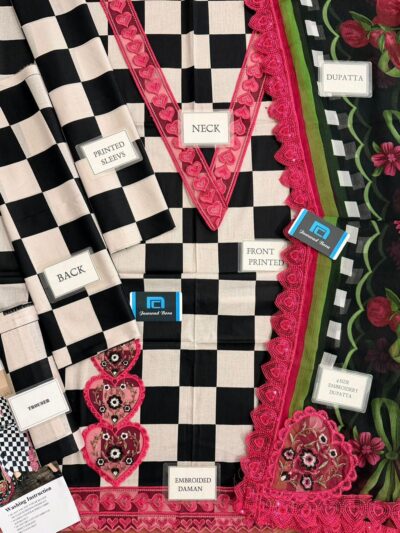 Maria B- M Print Lawn Embroidered 3pc Maria B- M Print Lawn Embroidered 3pc