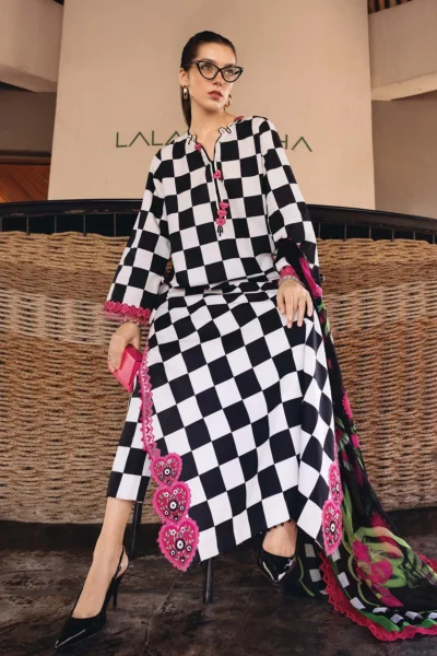 Maria B- M Print Lawn Embroidered 3pc