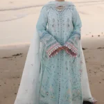 Qalamkar Sahil -Luxury Lawn Ayra 05 light blue suit