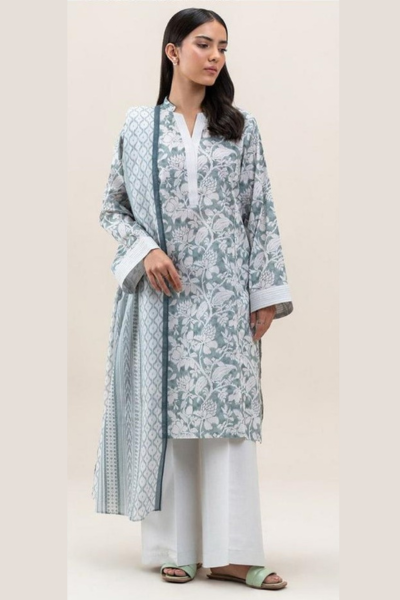 Beechtree-Printed Lawn 3pc and Lawn Dupatta (003)