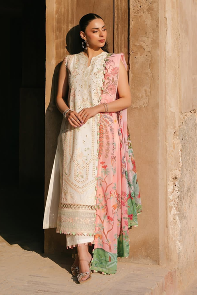 Fiona-Unstiched Chikankari Lawn 3pc