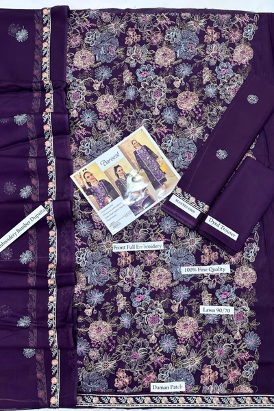 Bareeze Embroidered Lawn 3pc Dress