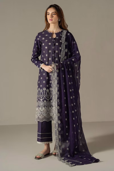 Cross stitch- Lawn Chikankari Embroidered 3pc Dress