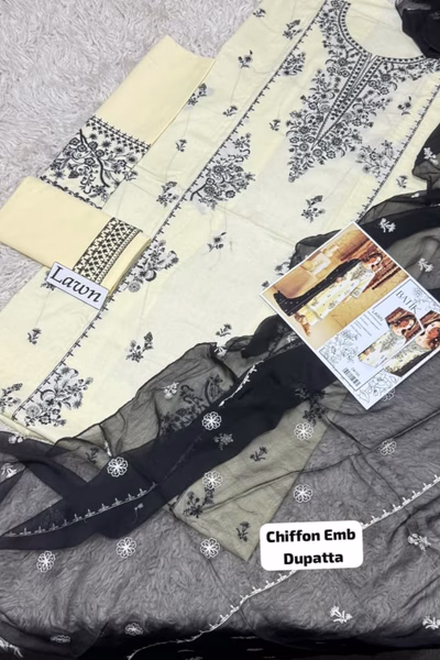 embroidered -lawn-3pc with -embroidery -chiffon -dupatta-nayab-collection