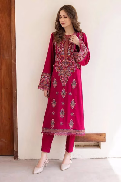 Jazmin-Heavy Embroidered 2pc lawn Dress