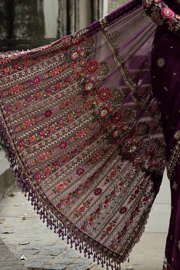 Maria.B Premium Embroidered Chiffon Saree
