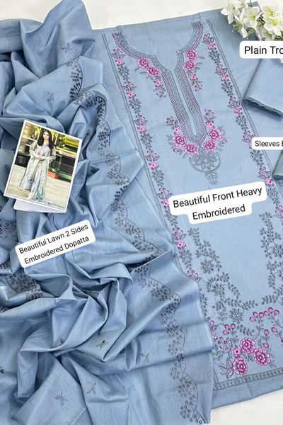 Mushq-Lawn Embroidered Chikankari 3p Dress