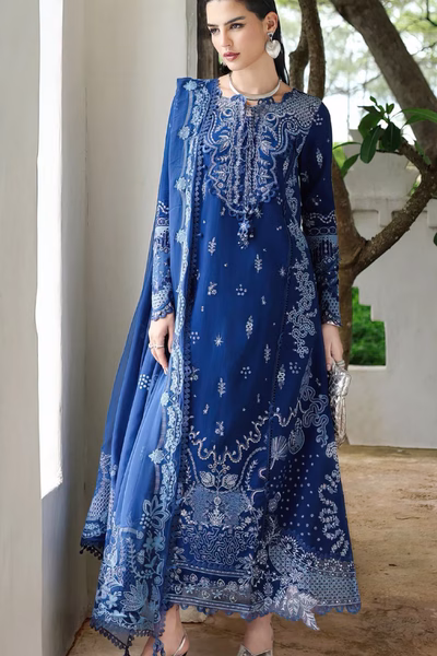 Qalamkar-Embroidered 3pc with Diamond Dupatta